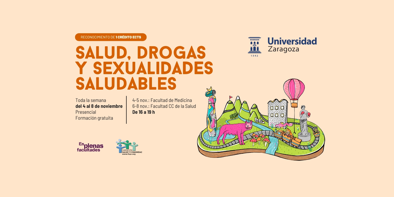 Nueva edición del curso EPF: «Salud, Drogas y Sexualidades Saludables» en la Universidad de Zaragoza